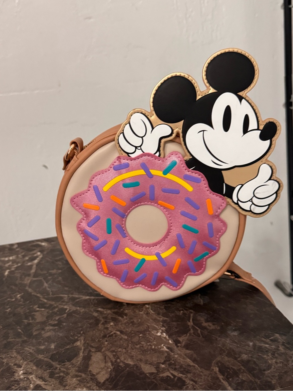 Disney Pink Donut Mickey Mouse Kids Crossbody Bag